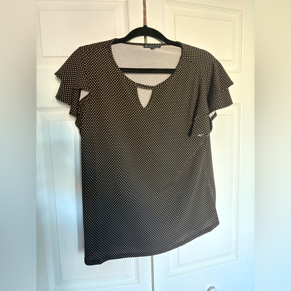 Black and Cream Polka Dot Women's Top